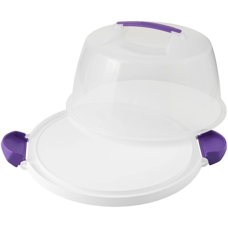 Reversible Base 10-Inch Round Cake Carrier with Secure Lock for 13 Cupcakes gallery