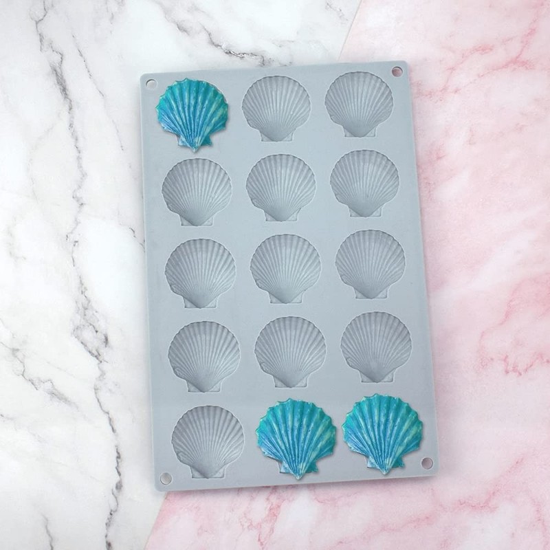 Silicone Sea Shell Mold Baking Mould Ice Cube Tray Shell Shape Silicone Mold ... gallery