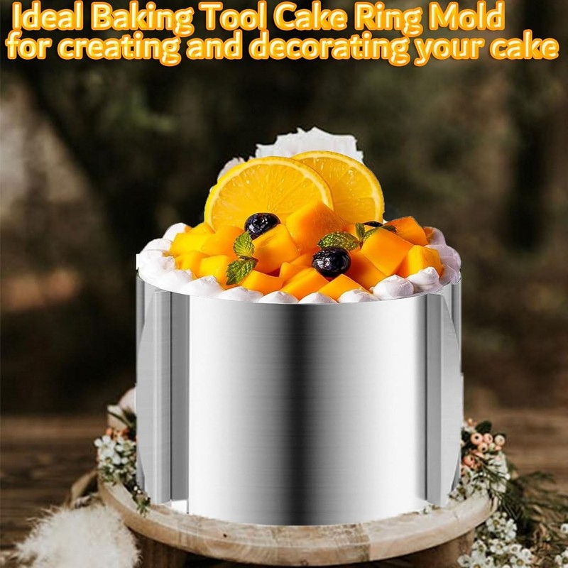 Cake Rings Mousse Mold Adjustable 6 to12 Inch Stainless Steel Round Cake Molds gallery
