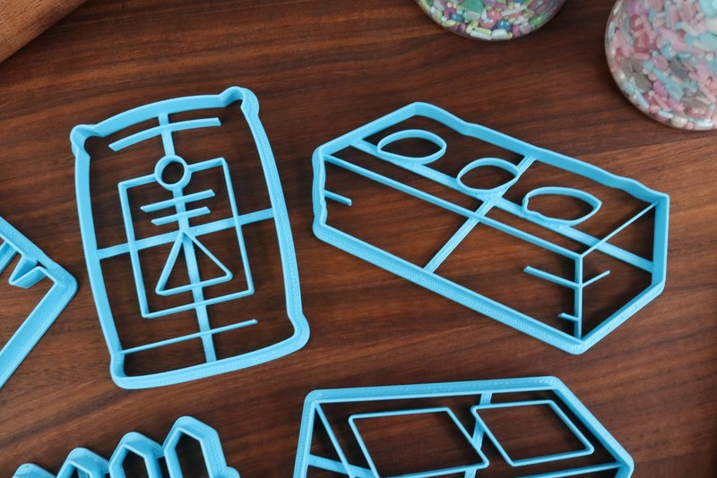 Construction Materials Cookie Cutters, Set 1 - Bag of Cement, Cinderblock, gallery
