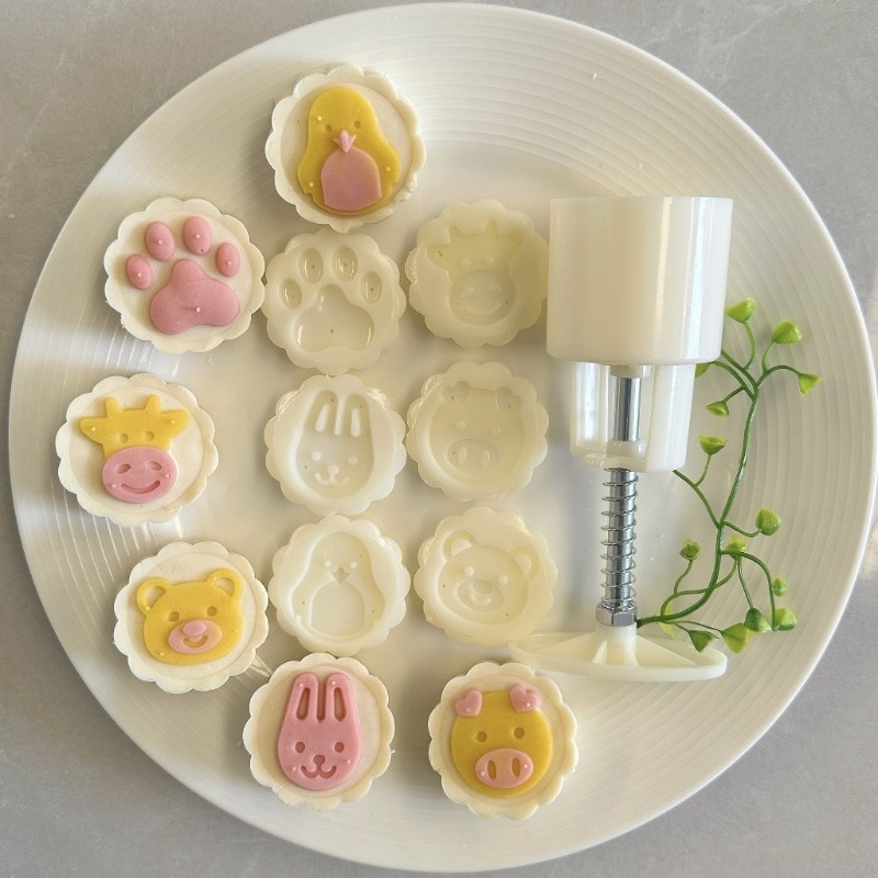 Animals Flower Moon Cake Molds Cookie Stamps Hand Pressure Moon Bakings Tool gallery