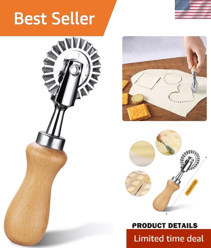 Elegant Pastry Cutter Wheel for Ravioli & Cookies – 1.3-Inch Aluminum Blade