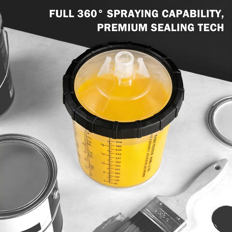 Professional 600ml Disposable Paint Cup System With Multi-Thread Adapters gallery