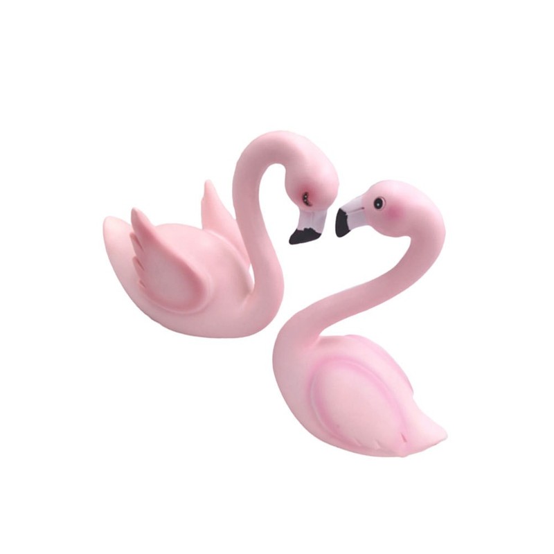 2 Pcs Cake Topper Decorations Flamingo Party Favors Bird Ornament