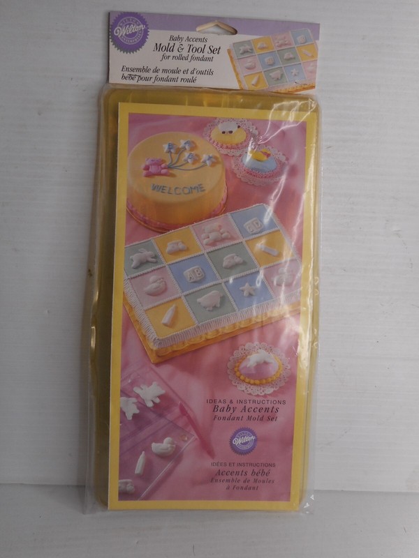 Wilton Baby Accents Hard Mold & Tool Set For rolled Fondant Ideas & instructions
