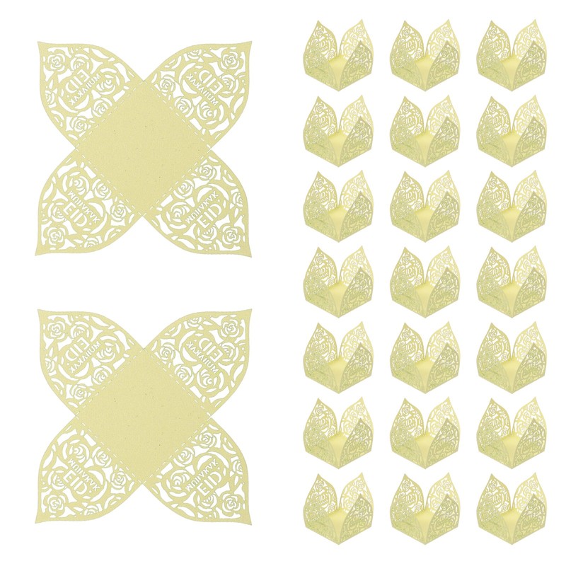 25 PCS Truffle Wrapper 4.3 Inch Square Cupcake Liner Baking Paper Light Yellow