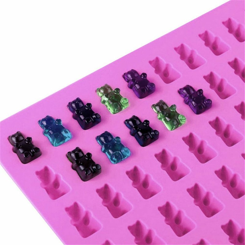 50 Cavity Silicone Gummy Bear Chocolate Mold Candy Maker Ice Tray Jelly Mould gallery