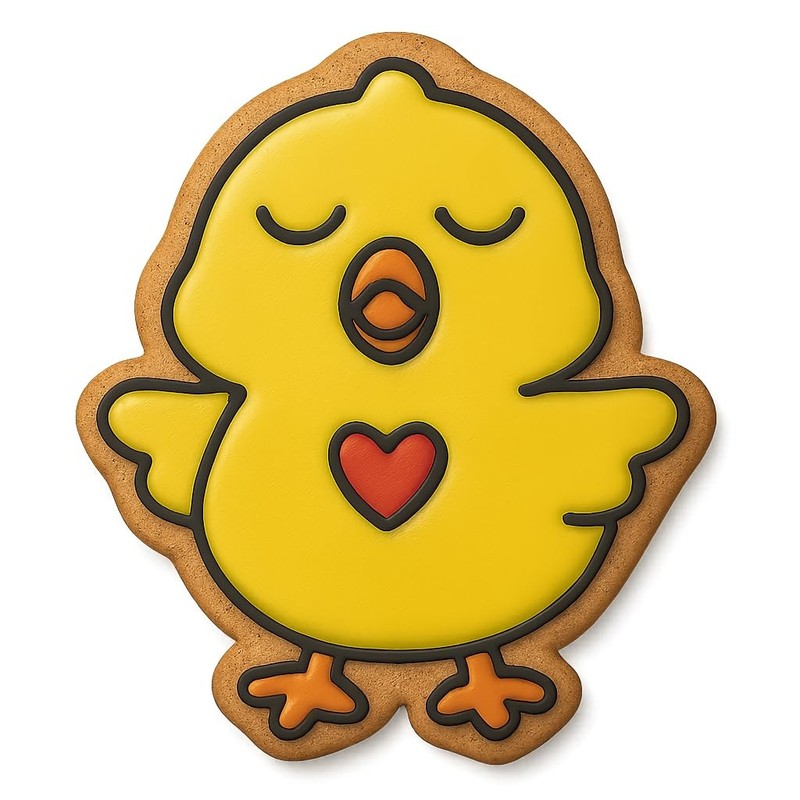 Chanting Chick Heart Cookie Cutter – 3.2×4″ Fun Baking Design Delight