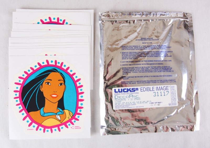 Pocahontas, Lucks Edible Image Cake Decorations Lot of 12, 1997, 7″x7″