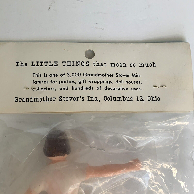 Vintage Tennis Cake Topper Grandmother Stover's Trimmin' Trinkets Plastic Player gallery