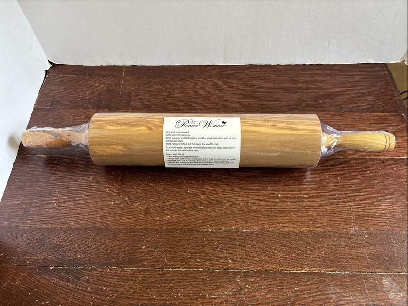 NEW PIONEER WOMAN OLIVE WOOD ROLLING PIN ~ VERY HARD TO FIND! NEW! gallery