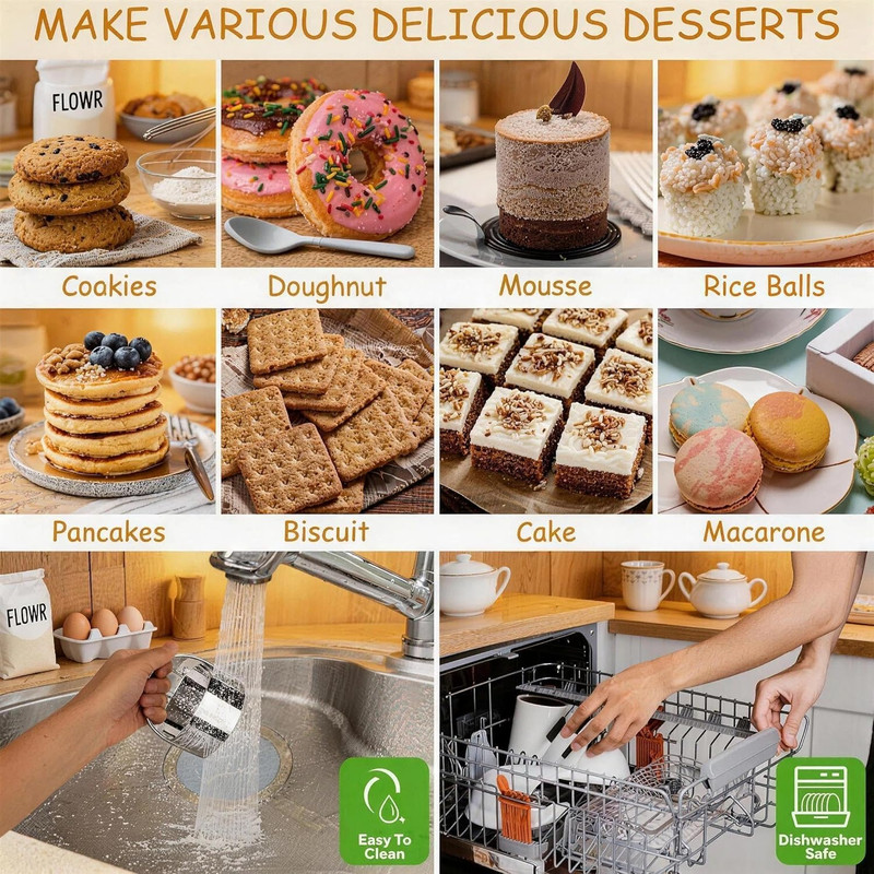 Cookie Biscuit Cutters for Baking Set of 10 Pcs, Square and round Cookie Biscuit gallery