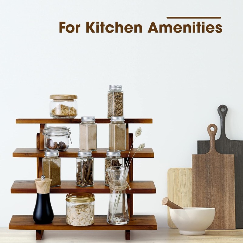 Versatile 4-Tier Wooden Cake Stand - Eco-Friendly Acacia for Decorative Tables gallery