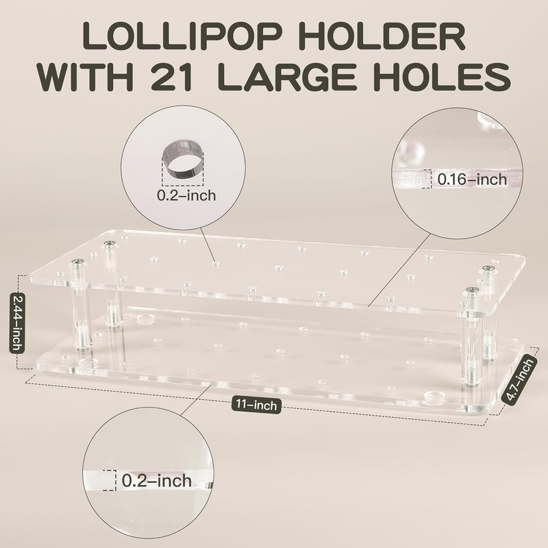 Versatile Cake Pop Display Stand - 2-Pack Clear Acrylic Holder for All Occasions gallery