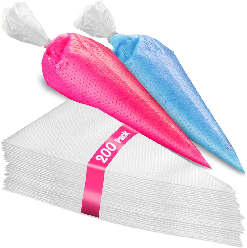 Set of 200 - Anti Burst Piping Bags 12 Inch - Tipless Icing Bags - Durable Fros gallery