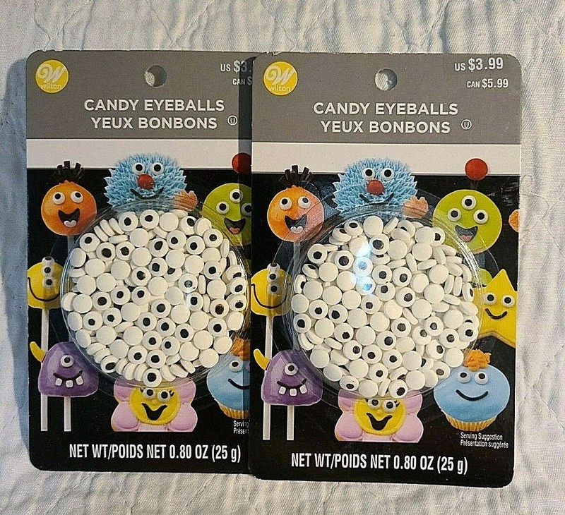 (2) Wilton Candy Eyeball Decorations Packs – Mini Eyeball Approx. 1/4″ Dia.