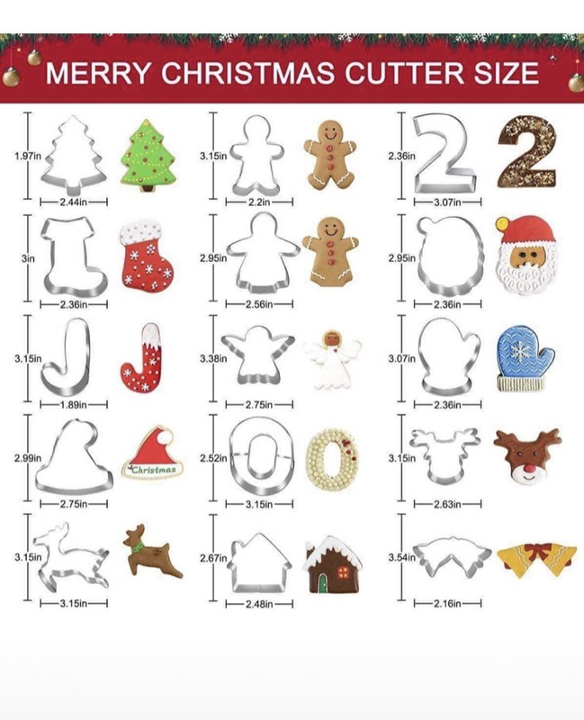 16 piece Christmas cookie cutter set, Stainless Steel gallery