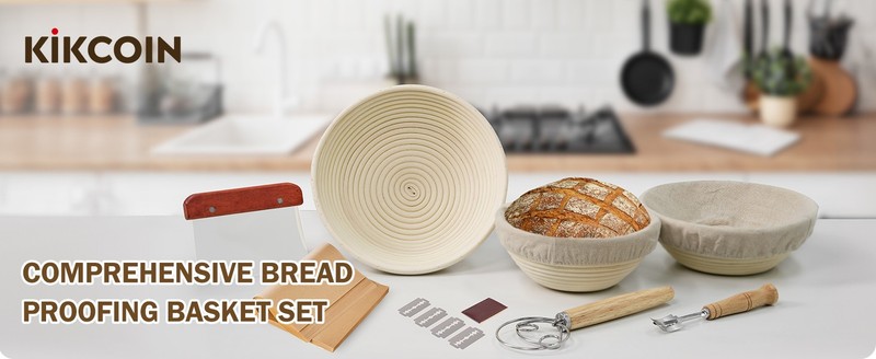 Bread Proofing Basket, Banneton Bread Proofing Basket Set of 2, 9 gallery