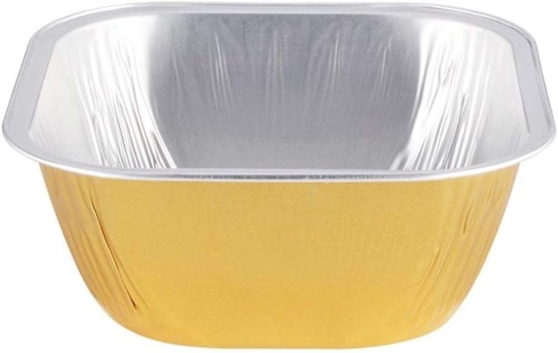 Square 4″ 8oz 24/pk Disposable Aluminum Foil Cups 230ml for Muffin Cupcake