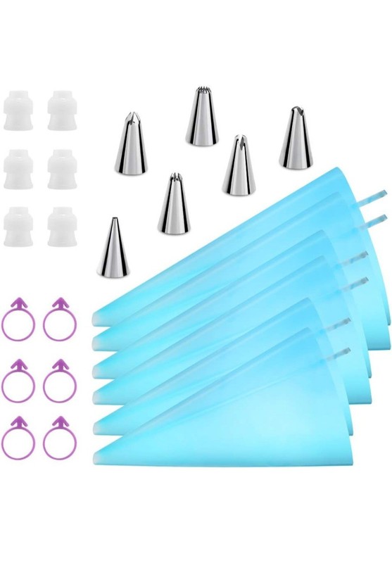 Reusable Decorating Set: Piping Bags, Tips, Couplers & More