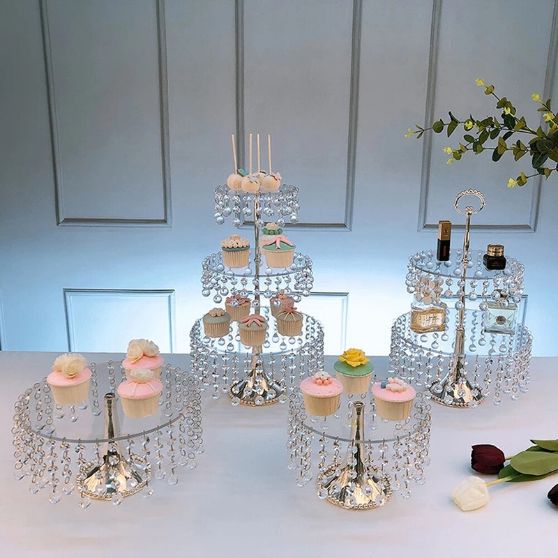 4*cake Stand Set Round Metal Plates For Dessert Cupcake Candy Display Detachable gallery