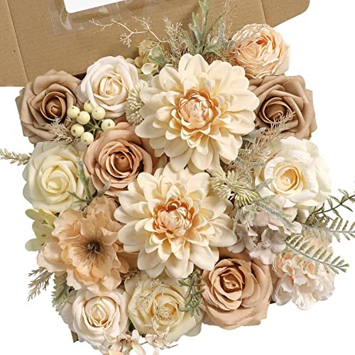 Artificial Flowers Combo Box Set Silk Flowers Fake Rose for DIY Nude Color gallery
