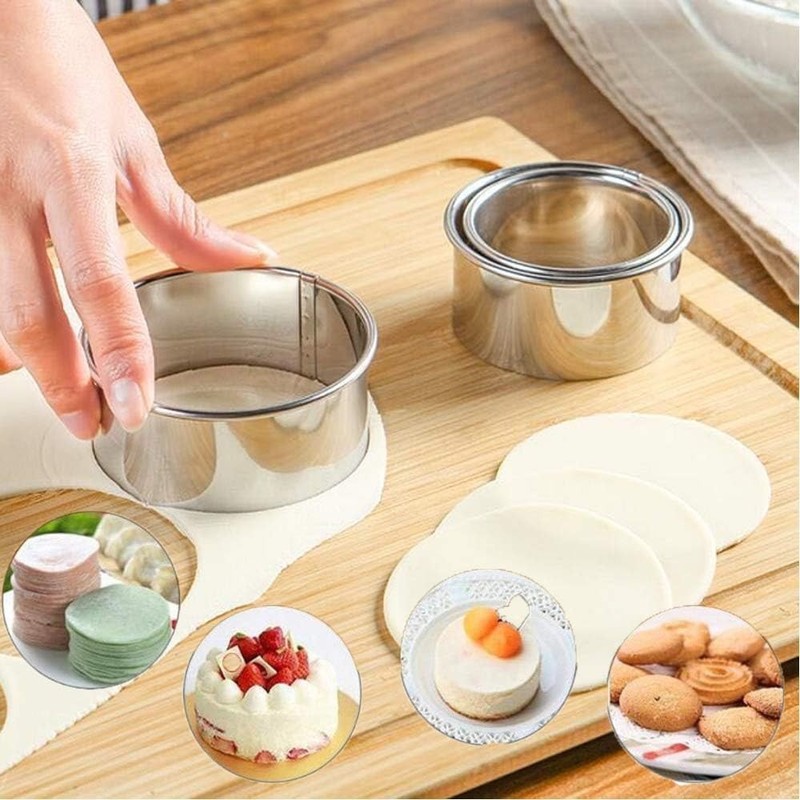 Elegant 3-Piece Round Edge Cookie Cutters - Ideal for Baking and Cooking gallery