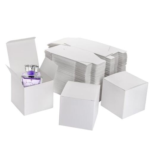 100 Pack White Paper Gift Boxes with Lids, 4 x 4 x 4 Inch Gift Wrapping white