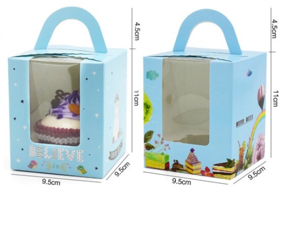 1/5/10 Pcs Single Cupcake Muffin Fairy Cake Boxes Window Circles Gift Box gallery