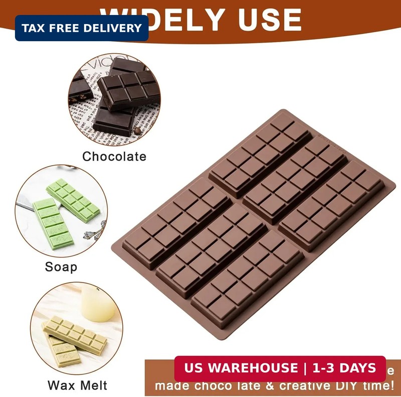 Chocolate Bar Mold,Non-Stick Chocolate Molds, 100% Food Grade Silicone Deep Mold gallery