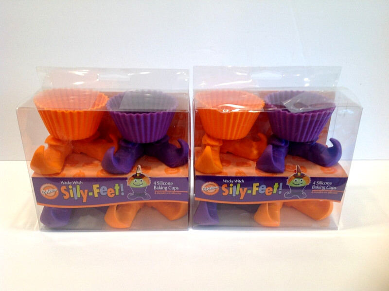 Wilton Silicone Baking Cups Silly Feet Wacky Witch-NIB