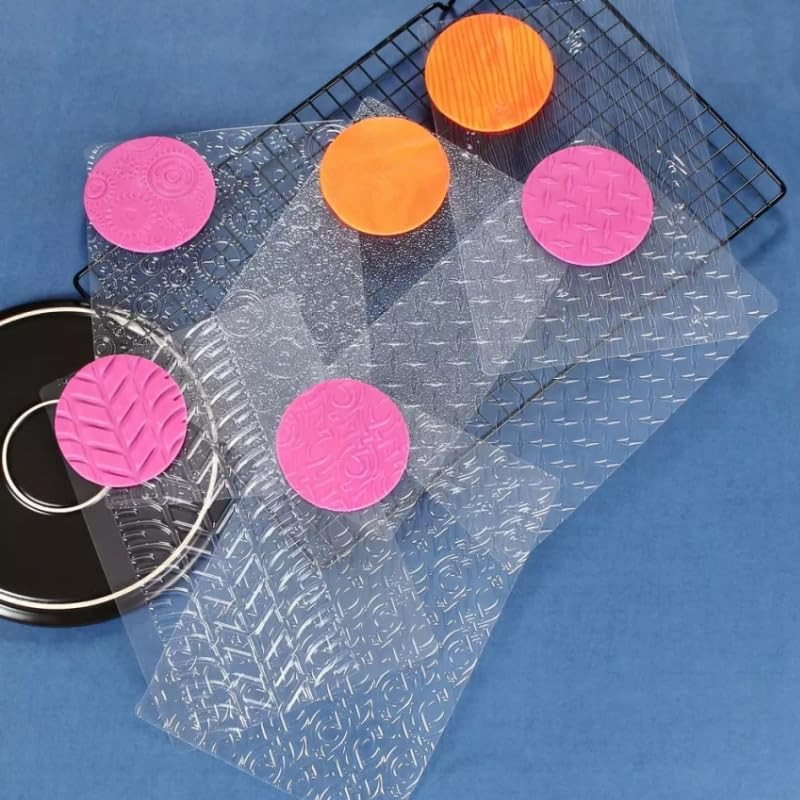 6 Pack Fondant Texture Mats Tire Tread Wood Grain Cake Decorating Mold Stencil gallery