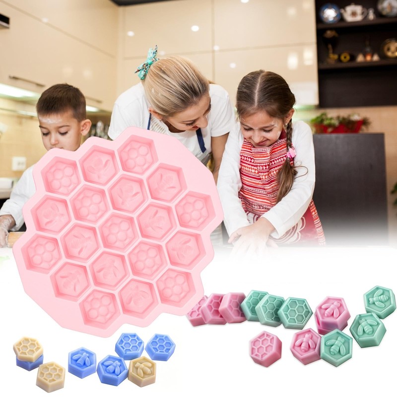 Versatile Honey Comb Silicone Mold, 19 Cavity Bee Silicone Honeycomb Mold for... gallery