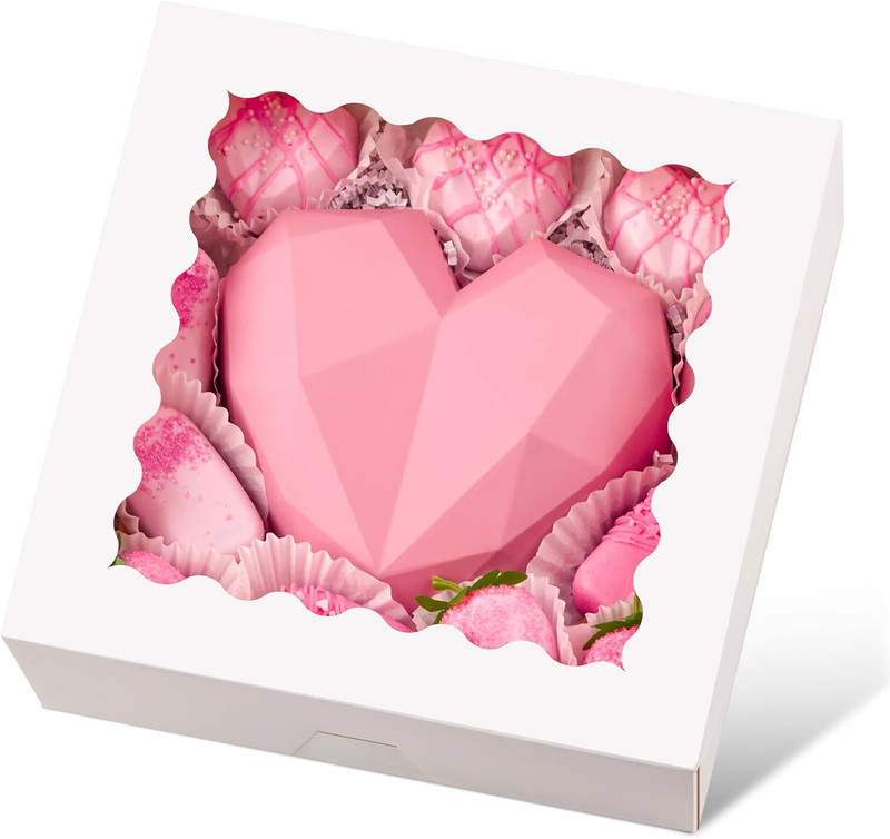 20 PCS Pie Bakery Boxes With Window AutoPopup Cookie Treat 10x10x2.5 Inch