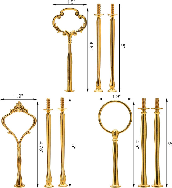 9 Sets 3 Tier Cupcake Stand Fittings, Cake Stand Hardware, Dessert Serving Trays gallery