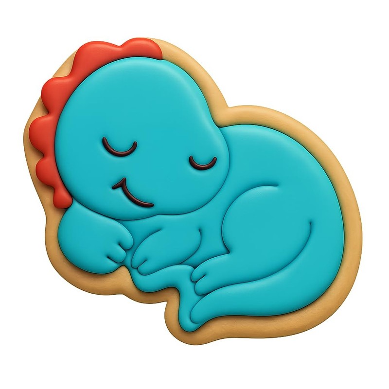 Sleeping T-Rex Cookie Cutter & Stamp - 4x3 Fun Kitchen Baking gallery