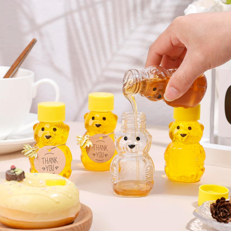 50 Pack Plastic Honey Bear Bottles Jars, 2 Oz Honey Bear Cup with Lids Mini Bear gallery