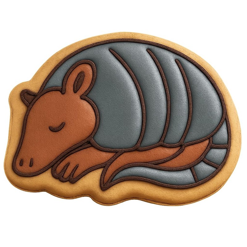 Sleeping Armadillo Cookie Cutter & Stamp, Fondant & Clay - 4x3.3 gallery