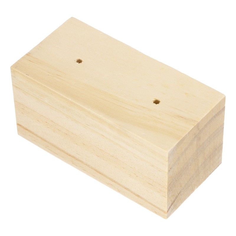 1 Pcs Wooden Flower Nails Holder, 3.94 Inch H Dual Hole, Wood Color