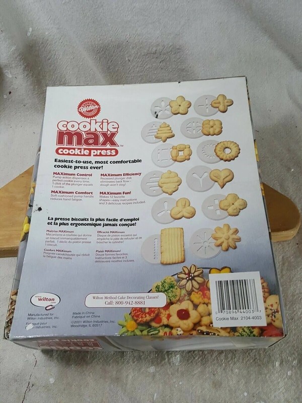 Wilton Cookie Max Cookie Press Cushion Grip 12 Discs Designs Ergonomic 2104-4003 gallery