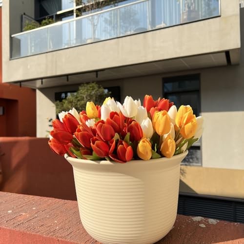 Artificial Fake Flowers for Spring Summer Outdoor White Yellow Orange gallery
