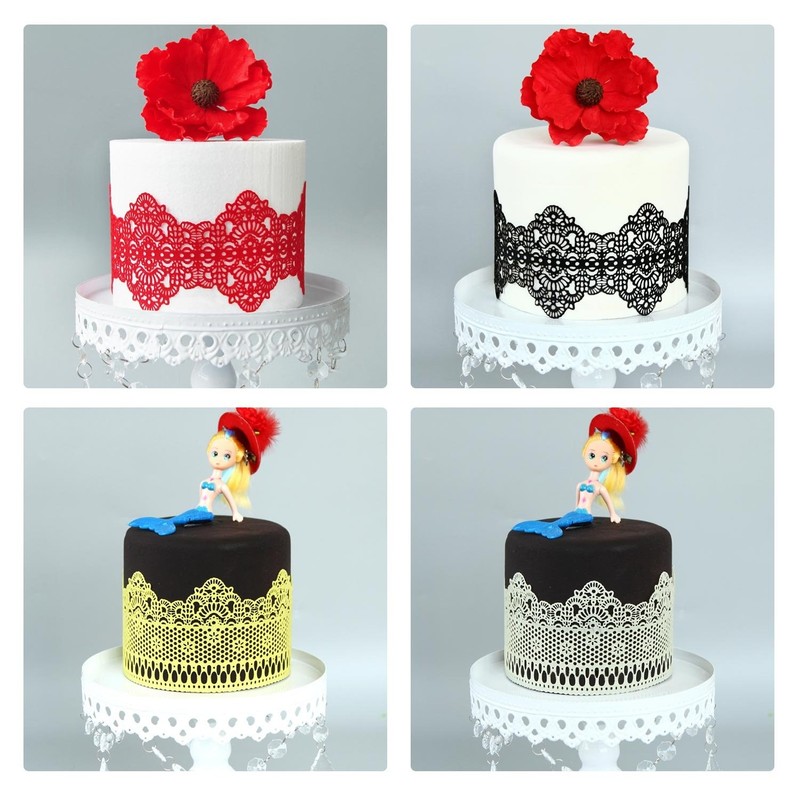 Beasea Fondant Lace Mold, Silicone Mould for Cake Purple Pretty Laces gallery