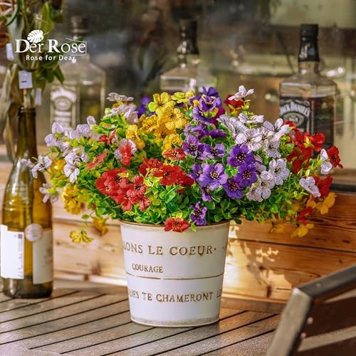 Bundles Artificial Daisy Fake Flowers for Outdoors, UV 12 Multi-color a gallery
