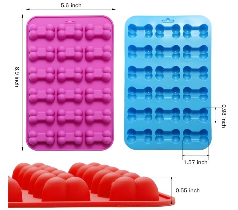 6PCS Silicone Molds Puppy Dog Paw and Bone, Elegant Chocolate Molds for Baking gallery