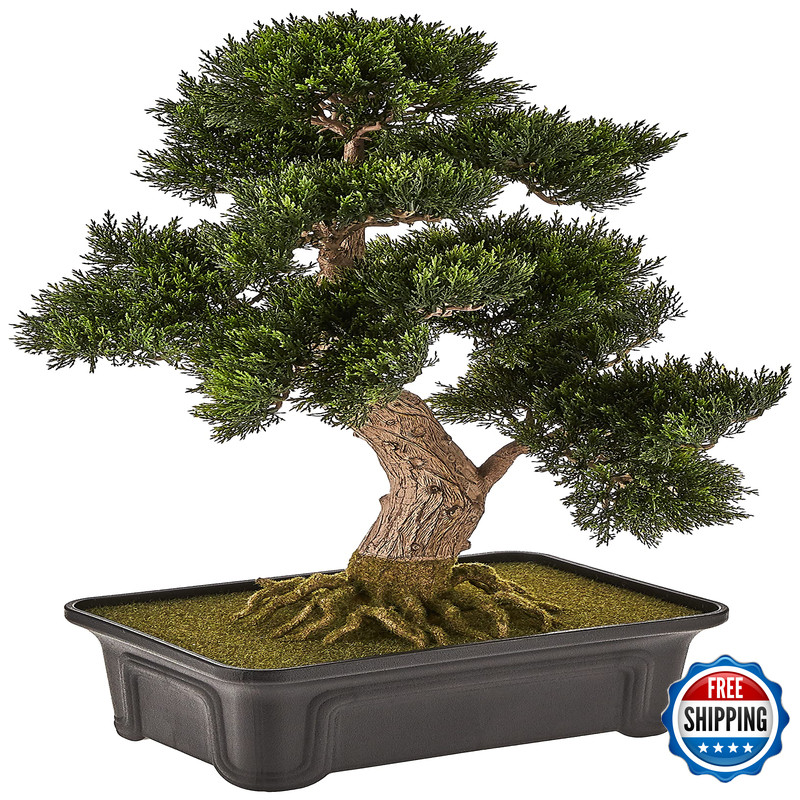 Nearly Natural 4103 24In. Cedar Bonsai Silk Plantgreen