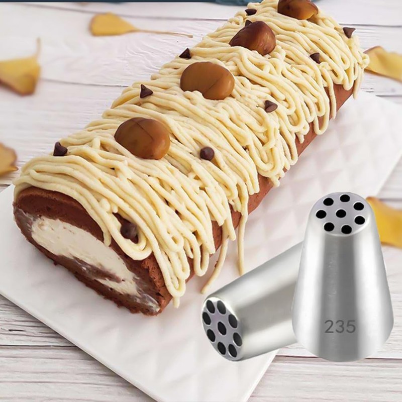 4 PCS Grass Icing Nozzles Set Cream Piping Tips Stainless Steel Cake Decor gallery