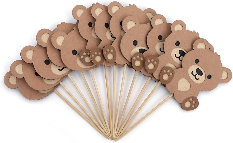 Beary First Birthday Cupcake Toppers - Bear 1st Birthday Decorations,Bear Theme gallery