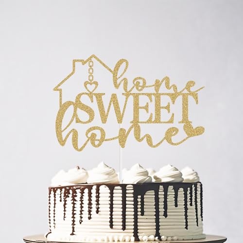 Glitter Home Sweet Home Cake Topper – New Home New Memories Cake Pick, Welcome