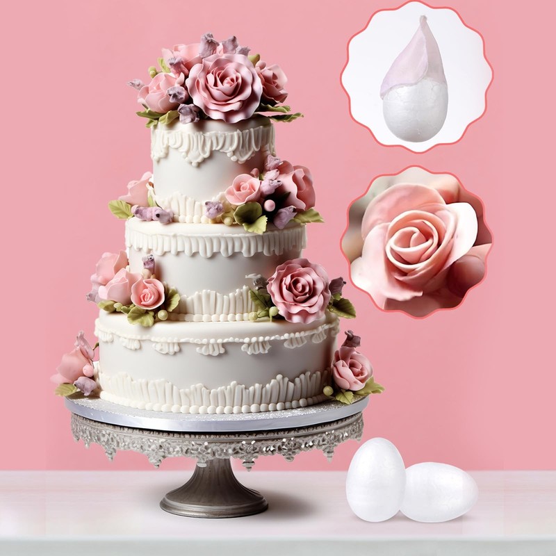 80 PCS Fondant Flower Forming Holders Oval Foam Modeling Support 2.5x3.3 cm gallery