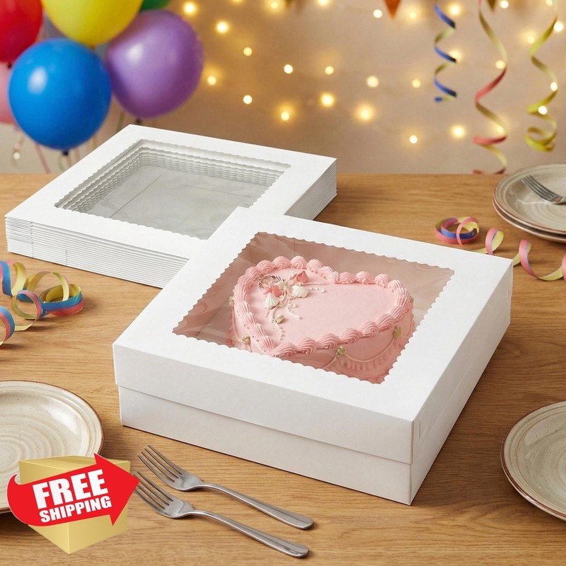 KEEPARTY 16x16x4 Inch 10pc Cake Boxes gallery